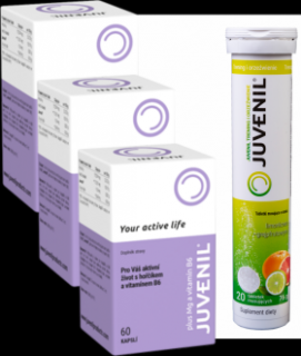 Juvenil® plus magnez i B6 suplement diety 60 kapsułek (26,85g) - zestaw 3 butelek plus gratis