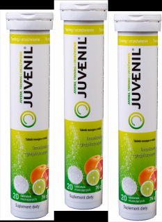 JUVENIL® TRENING I ORZEŹWIENIE tabletki musujące o smaku limonkowo - grejpfrutowym / suplement diety zestaw 3 opakowań