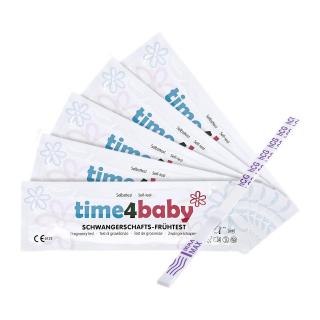 TEST CIĄŻOWY paskowy TIME4BABY 10mIU/ml 10szt PREMIUM