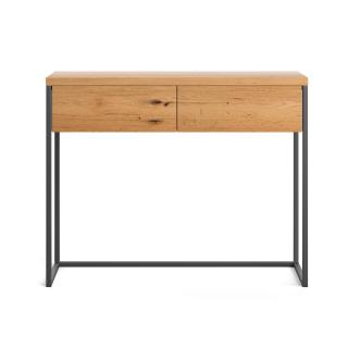 Konsola indsustrialna Avann 80 cm, dąb, lakier - Outlet - Dąb, 80 cm, Lakier matowy