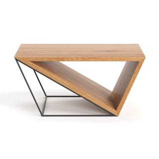 Ława Void z litego drewna / 100x60 cm dąb lakier Outlet - Dąb, 100 x 60 cm, Lakier matowy