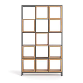 Regał drewniany Frame - Dąb, , Trzyrzędowy