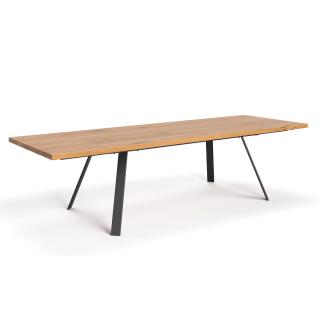 Rozkładany stół Lige z naturalnego drewna - Jesion, 200x80 cm, Jedna dostawka 60 cm,