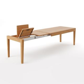Stół Butterfly z systemem motylkowym 180x90 z dostawkami 50 cm, dąb, lakier mat - Outlet - Dąb, 180x90 cm, Dwie dostawki 50 cm, Lakier matowy