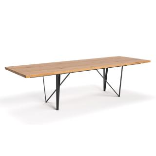 Stół drewniany Ravel rozkładany - Buk, 120x80 cm, Jedna dostawka 60 cm,