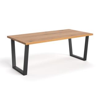 Stół Erant z drewnianym blatem - Buk, 120x80 cm,