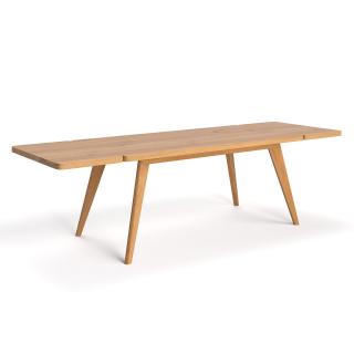 Stół Grace z naturalnego drewna z dostawkami - Jesion, 120x80 cm, Jedna dostawka 50 cm,