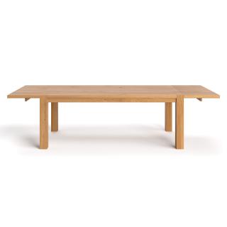 Stół Gustav z litego drewna z dostawkami / 180x90 + 2x50 cm dąb lakier Outlet - Dąb, 180x90 cm, Dwie dostawki 50 cm, Lakier matowy