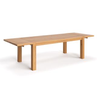 Stół Gustav z litego drewna z dostawkami - Buk, 140x80 cm, Jedna dostawka 50 cm,