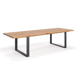 Stół industrialny Mova z dostawkami - Buk, 140x80 cm, Jedna dostawka 60 cm,