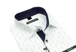 KRZYSZTOF koszula biała L 41-42 176/182 kr. Slim WZ322M