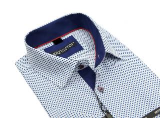 KRZYSZTOF koszula biała L 41-42 176/182 kr. Slim WZ323M