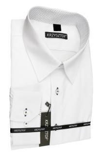 KRZYSZTOF koszula biała S 37-38 176/182 dł. SLIM WZ266M