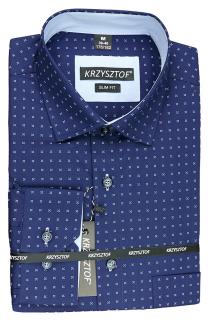 KRZYSZTOF koszula niebieska M 39-40 176/182 dł. WZ460M SLIM
