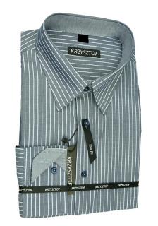 KRZYSZTOF koszula niebieska XL 43-44 176/182 dł. WZ235M Slim Fit