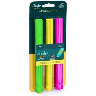3Doodler ECO-PCL wkłady do długopisu 3D Start+ 75 szt. - neonowy - żółty, zielony, różowy