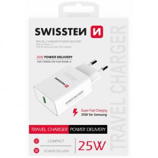 SWISSTEN adapter sieciowy PD 25W do iPhone i Samsunga - biały