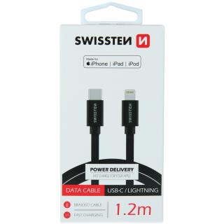 SWISSTEN kabel do transmisji danych USB-C / Lightning MFi 1,2 m - black
