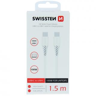 SWISSTEN TPU kabel do transmisji danych USB-C / USB-C, PD, 5 A (100 W) 1,5 m - white