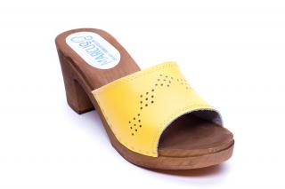 Klapki na koreczku 7.5 cm bejcowane na brąz