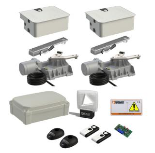 Napęd ROGER  KIT SET BR21/354/F Zestaw do dwuskrzydłowej bramy o maksymalnej szerokości wjazdu 9 m (4,5 m + 4,5 m) SET BR21/354/F