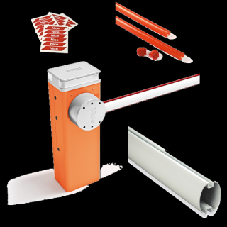 Nice S-BAR SBAR ZESTAW szlaban elektromechaniczny + ramię aluminiowe owalne 4250 mm do obiektów prywatnych, publicznych i zastosowań przemysłowych