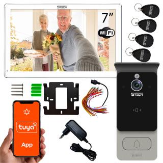 Dwużyłowy Wideodomofon WIFI 5TECH Monitor Virgo One (W)  - 7 " + Stacja Bramowa  82228C FHD Virgo One (W) / 82228C