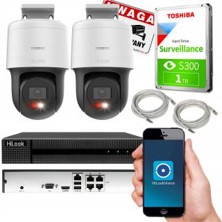 MOCNY ZESTAW MONITORINGU HiLOOK by HIKVISION 2 KAMERY OBROTOWE PTZ-N2MP 2MP PTZ-N2MP