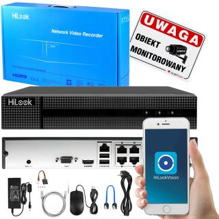 Rejestrator IP 4-kanałowy, NVR-4CH-4MP/4P 4x PoE, do 4Mpx, H.265 - Hilook by Hikvision NVR-4CH-4MP/4P