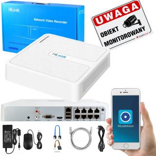 Rejestrator IP 8-kanałowy, NVR-8CH-H/8P 8x PoE, do 6Mpx - Hilook by Hikvision NVR-8CH-H/8P