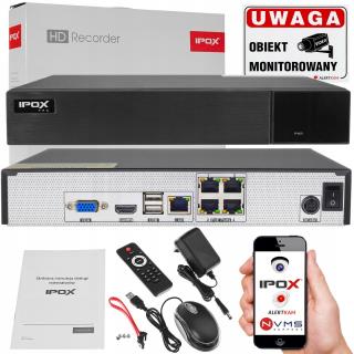 REJESTRATOR IPOX NA 4 KAMERY PX-NVR0451H-E-P4 POE PX-NVR0451H-E-P4