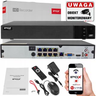 REJESTRATOR IPOX NA 8 KAMER DO 8MP PX-NVR0881H-P8 PX-NVR0881H-P8