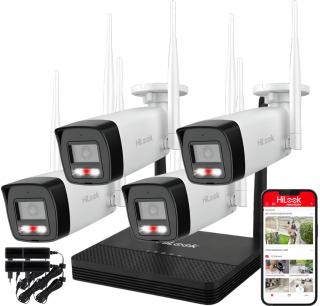 WIFIKIT-B4-4CH + 2x WiFICAM-B4 - Zestaw do monitoringu WiFi EasyLink, 4x Kamera 4Mpx, Rejestrator NVS - HiLook by Hikvision