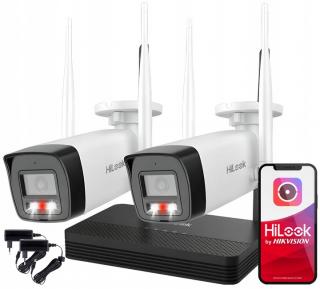 WIFIKIT-B4-4CH - Zestaw do monitoringu WiFi EasyLink, 2x Kamera 4Mpx, Rejestrator NVS - HiLook by Hikvision 33278