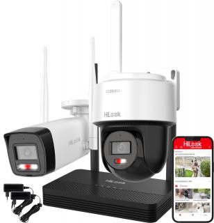 WIFIKIT-BP4-4CH - Zestaw do monitoringu WiFi EasyLink, 2x Kamera 4Mpx, Rejestrator NVS - HiLook by Hikvision