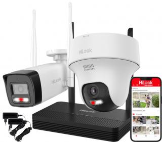 WIFIKIT-BT4-4CH - Zestaw do monitoringu WiFi EasyLink, 2x Kamera 4Mpx, Rejestrator NVS - HiLook by Hikvision