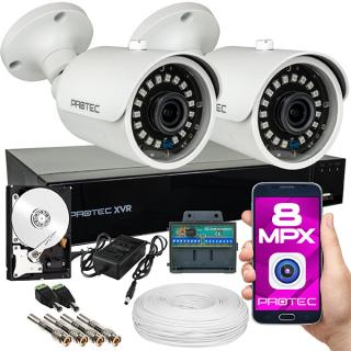 Zestaw 2 kamery do monitoringu 4K 8Mpx, IR 30m PR-XVR-02T8H