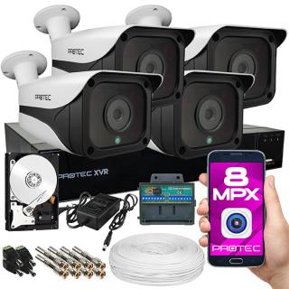 Zestaw do monitoringu 4 kamery 4K 8Mpx, IR 50m, dysk 1TB PR-XVR-04T8D