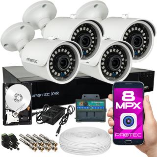 Zestaw do monitoringu 4 kamery 4K, IR 30m, dysk 1TB PR-XVR-04T5P