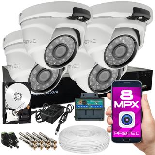 Zestaw do monitoringu 4 kamery 8Mpx, IR 25m, dysk 1TB PR-XVR-04K8H