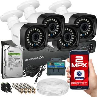 Zestaw do monitoringu 4 kamery FullHD 2Mpx, IR 20m, dysk PR-XVR-04T2P