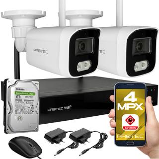 Zestaw do monitoringu bezprzewodowego WiFi 2 kamery 4 Mpx z mikrofonem, IR 25m, IP67 10152