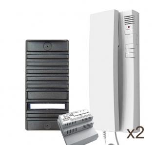 Zestaw domofonowy z zasilaczem i 2 unifonami A-U1/3 - Elfon Mi1 AU1/3