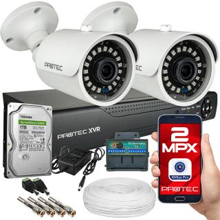 Zestaw monitoringu 2 kamery FullHD 2Mpx, IR 30m PR-XVR-02T2L