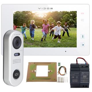 ZESTAW WIDEODOMOFONOWY VIDOS MONITOR 7'' M1021W + STACJA BRAMOWA S1001  VIDOS DUO