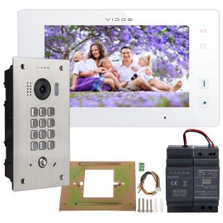 ZESTAW WIDEODOMOFONOWY VIDOS MONITOR 7'' M1021W + STACJA BRAMOWA S1411D  VIDOS DUO
