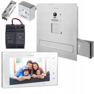 ZESTAW WIDEODOMOFONOWY VIDOS SKRZYNKA NA LISTY S1201A-SKM Z BIAŁYM MONITOREM WEWNĘTRZNYM M1021W VIDOS DUO S1201A-SKM + M1021W