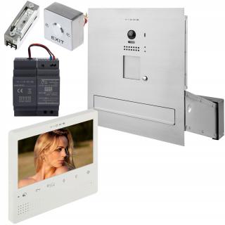 ZESTAW WIDEODOMOFONOWY VIDOS SKRZYNKA NA LISTY S1201A-SKM Z BIAŁYM MONITOREM WEWNĘTRZNYM M1023W VIDOS DUO S1201A-SKM + M1023W