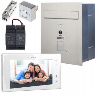 ZESTAW WIDEODOMOFONOWY VIDOS SKRZYNKA NA LISTY S1201A-SKP Z BIAŁYM MONITOREM WEWNĘTRZNYM M1021W VIDOS DUO S1201A-SKP + M1021W