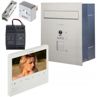 ZESTAW WIDEODOMOFONOWY VIDOS SKRZYNKA NA LISTY S1201A-SKP Z BIAŁYM MONITOREM WEWNĘTRZNYM M1023W VIDOS DUO S1201A-SKP + M1023W